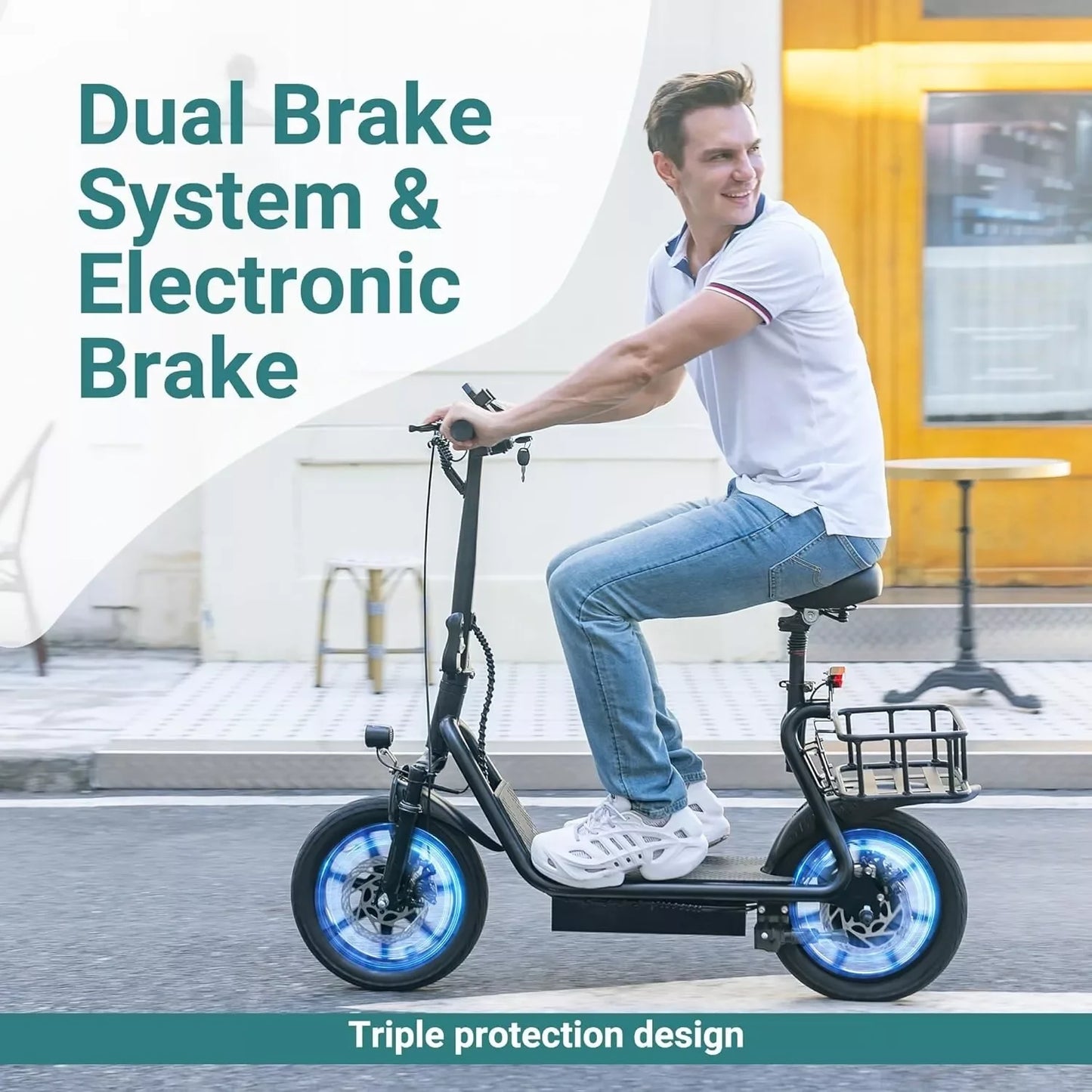 Ljustra 500W 14inch Electric Bicycle 10.4AH Battery 28Miles 22MPH Max Speed