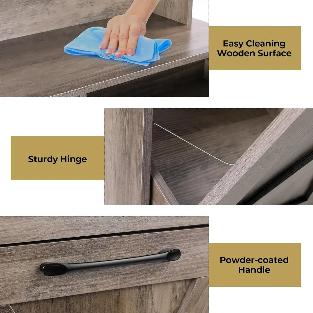 Dual Tilt Out Trash Storage Cabinet Kitchen Sideboard Cupboard