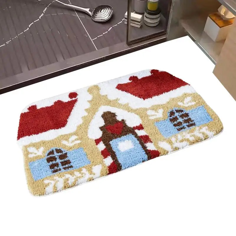 Gingerbread House Welcome Floor Mat Non Slip Indoor Doormat