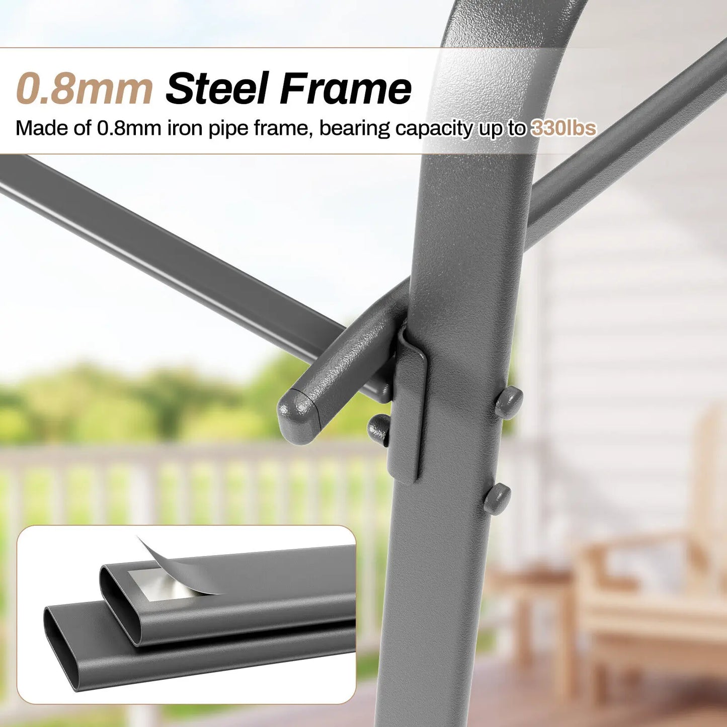 Metal Stackable Outdoor Dining Chairs Set of 4 for Patio Garden