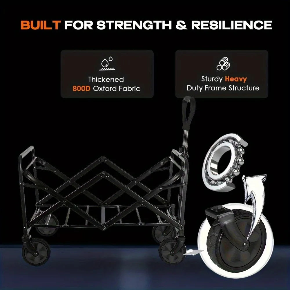 Heavy Duty Foldable Utility Garden Wagon 330 450LB Portable Cargo Cart