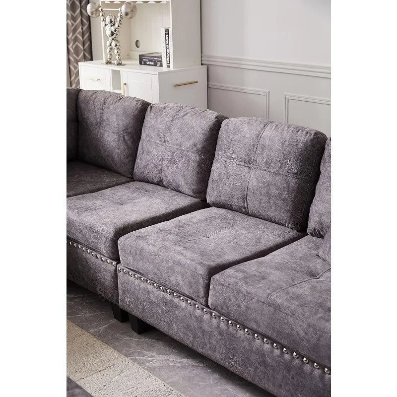 Ljustra Modular Sectional Sofa Set with Storage Ottoman and Pillows