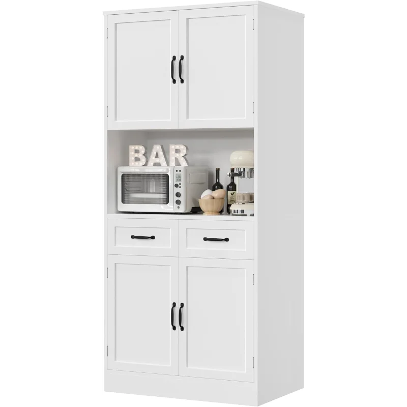 Ljustra Tall Kitchen Pantry Storage Cabinet Modern Buffet Sideboard
