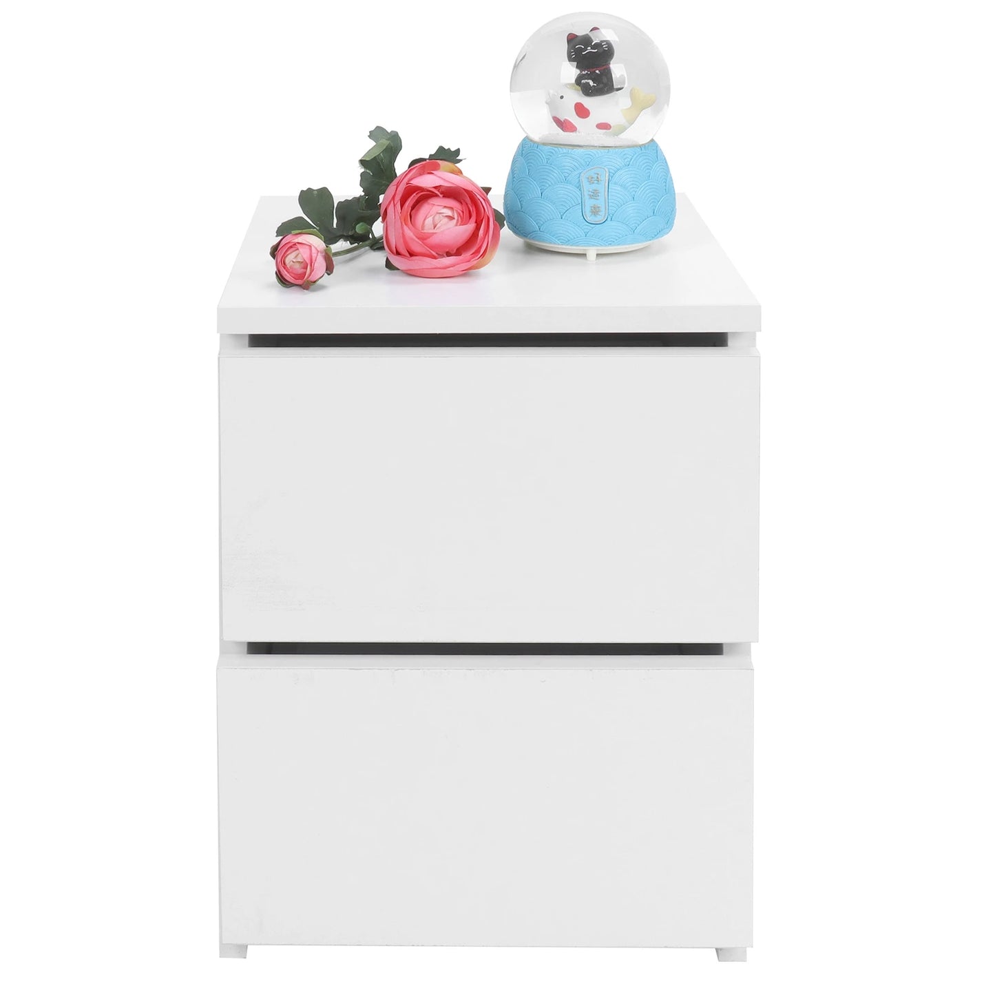 Modern Nightstand with 2 Drawers Minimalist Bedside Table for Bedroom