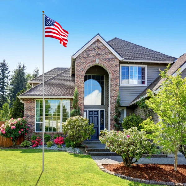 30FT Aluminum Flag Pole Kit with 5x3 US Flag for Outdoor Display