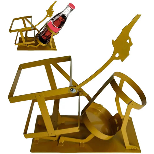 Retro Skull Skeleton Wine Holder Steampunk Bar Decor Bottle Stand