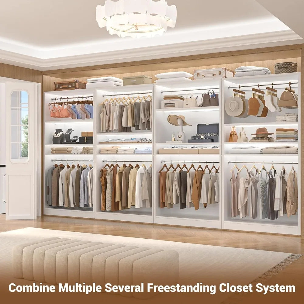 3FT Freestanding Closet Organizer with Adjustable Shelves and Rods