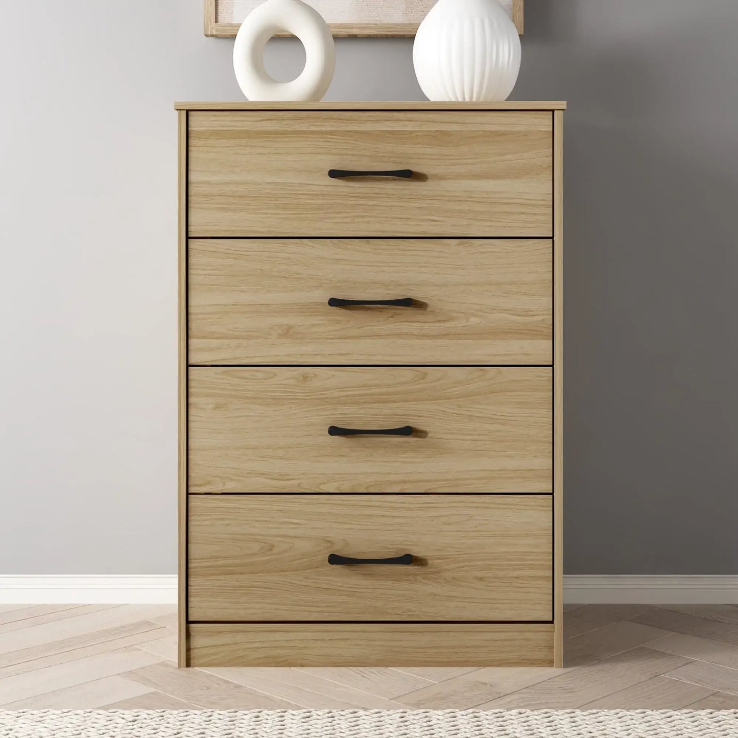 Ardent 4 Drawer Dresser Storage Solution Modern Furniture Euro Oak