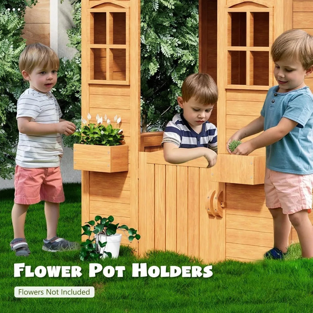 Ljustra All Spruce Outdoor Kids Playhouse Wooden Playhouse Ages 3-10