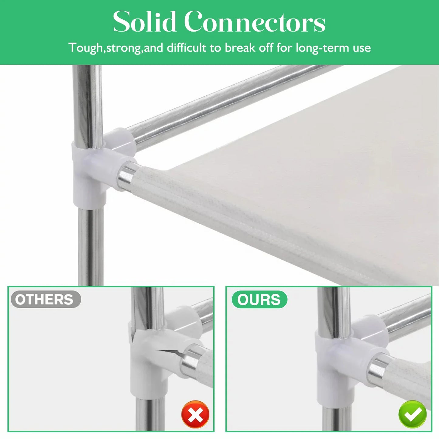 Portable Closet Organizer Rack Clothes Storage Shelf Easy Assembly