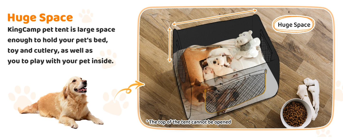 KingCamp Large Dog Tent Portable Pet Play Tent Indoor Outdoor Use