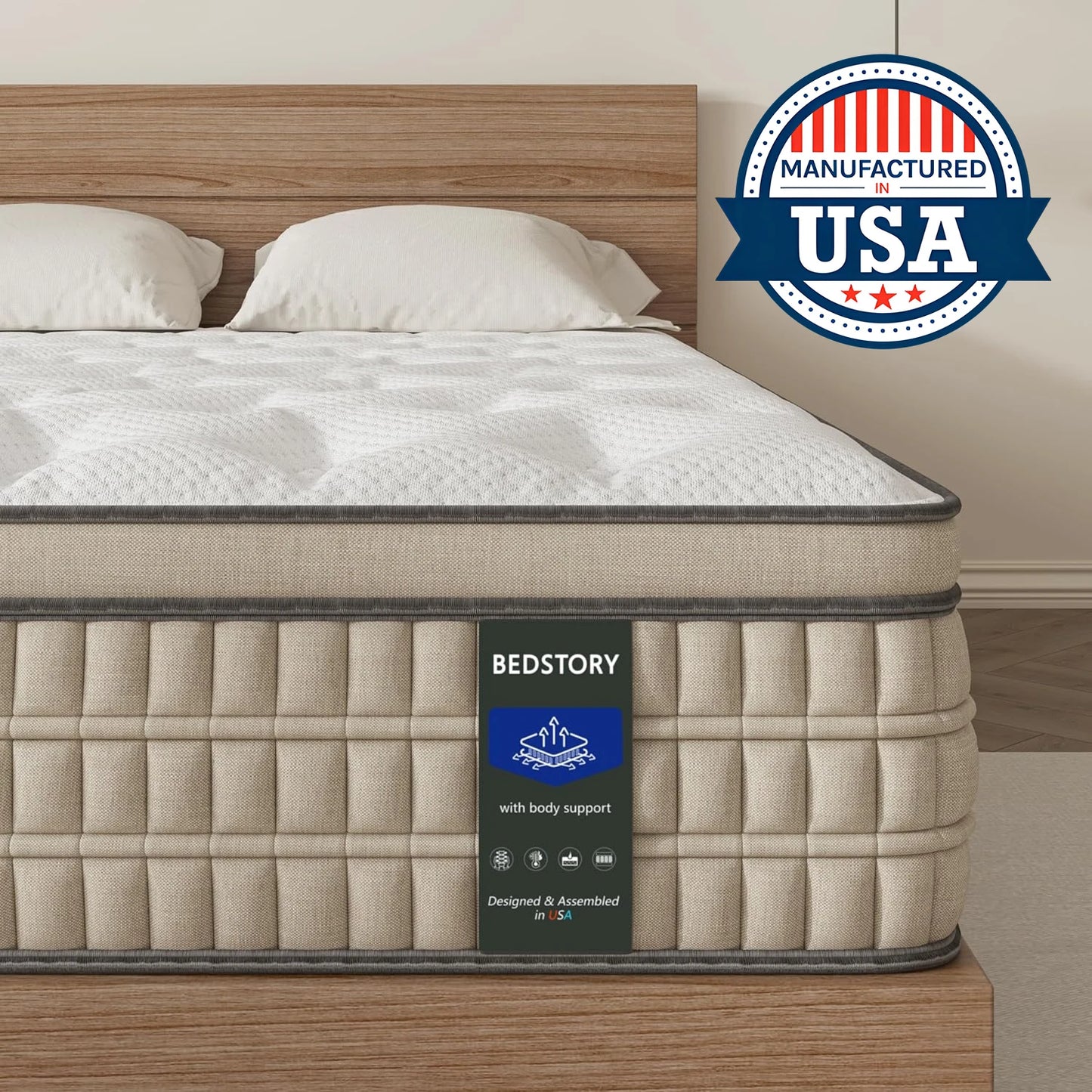 Ljustra 12 Inch Hybrid Gel Memory Foam Mattress Queen King Size