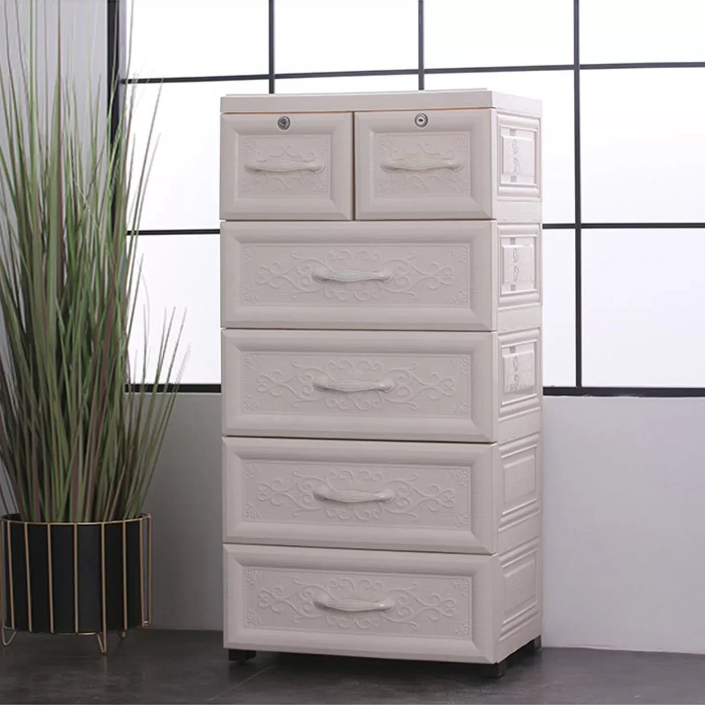 Modern 5 Layer Storage Cabinet 6 Drawer Organizer for Home Office