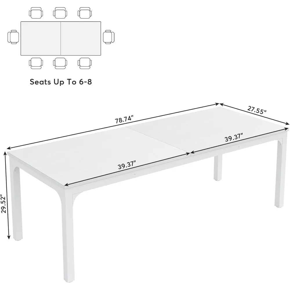 Large Rectangle Dining Table for Kitchen and Dining Room Seating
