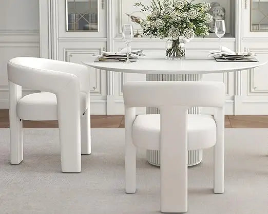 Swivel Barrel Dining Chairs Set of 2 Mid Century Modern Accent Armchairs