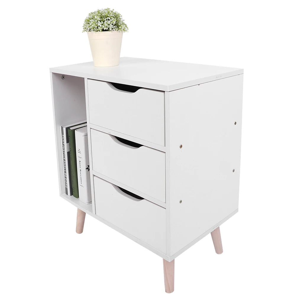 Free Standing Bedroom Bedside Table Night Stand Cabinet Organizer