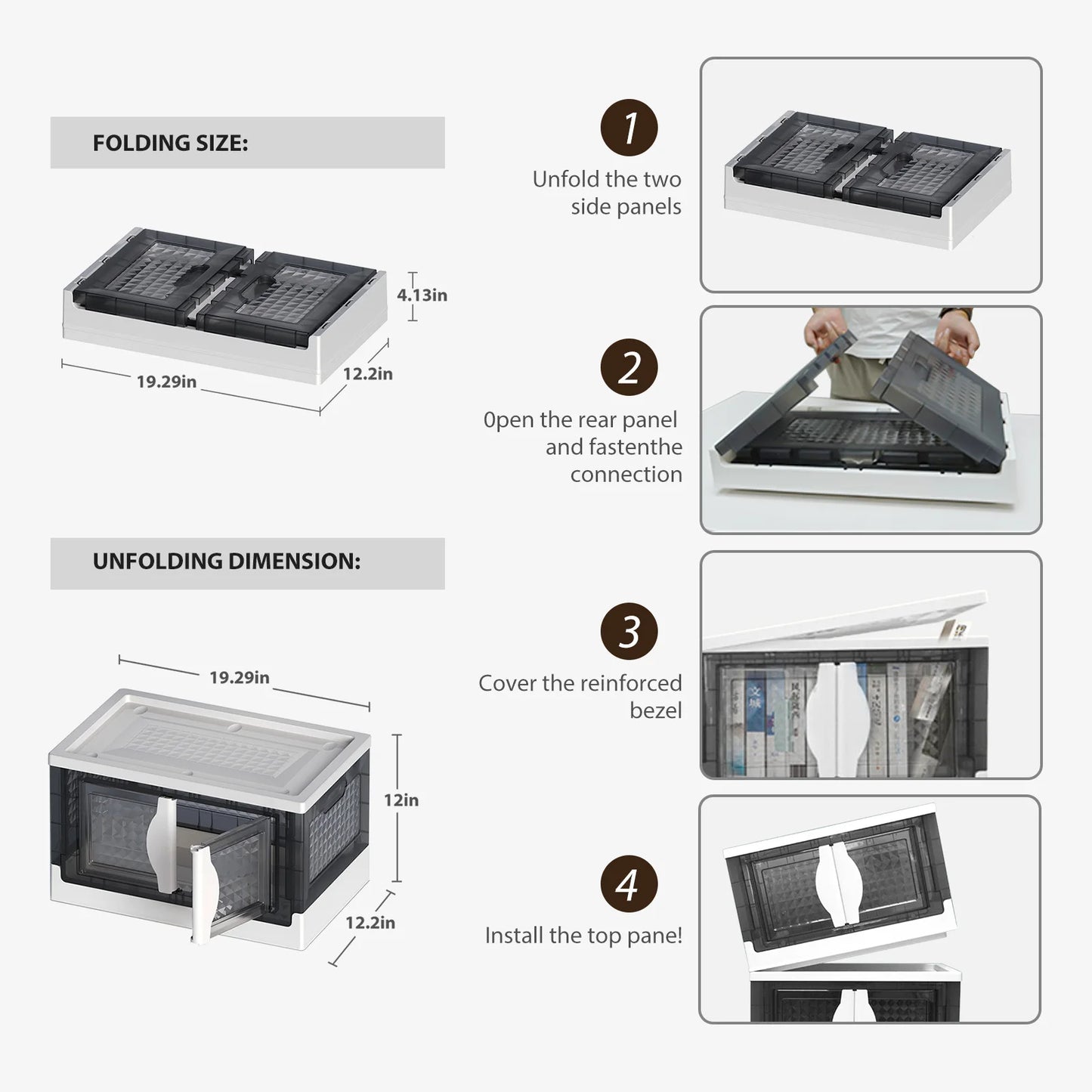 Stackable Wheeled Storage Bins Organizer for Clothing Shoes Home Office