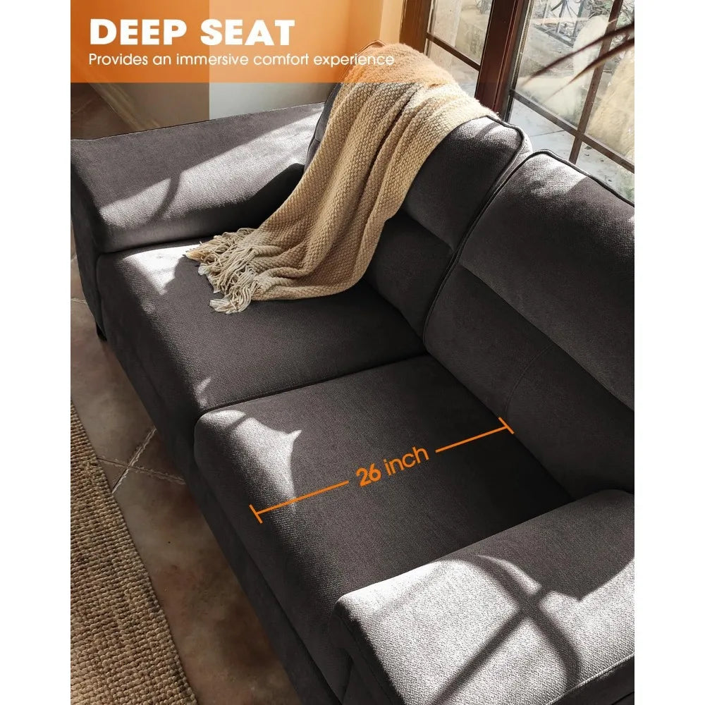 Ljustra Modern 71.25" Sofa Couch Deep Seat Sleeper Loveseat