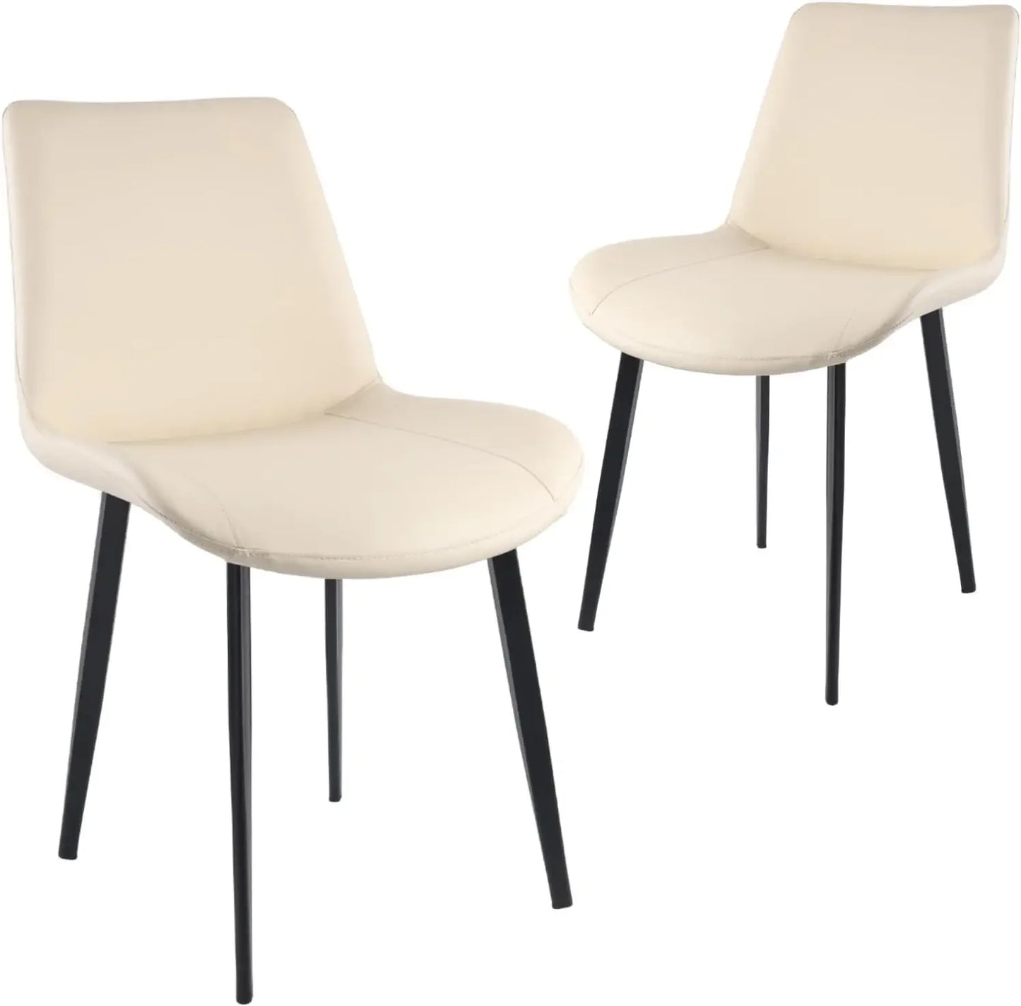 Modern PU Leather Dining Chairs with Sturdy Metal Legs for Home