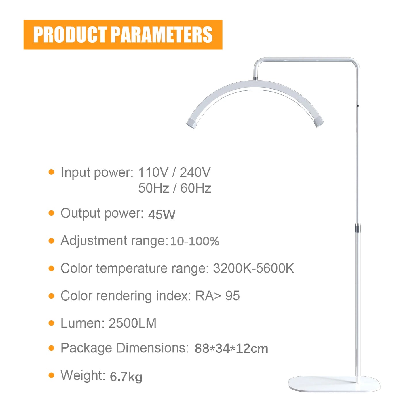 Fosoto Half-moon LED Video Light for Beauty Salon Tattoo Eyelash Work