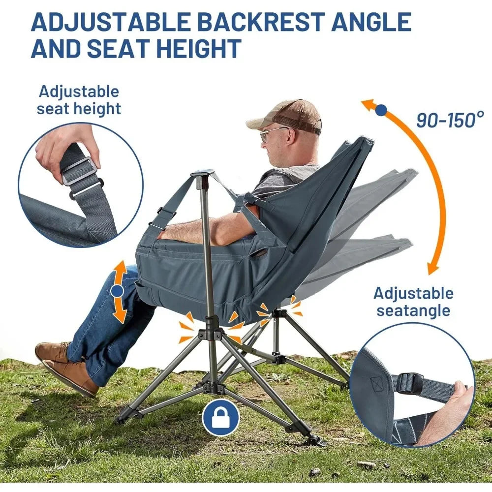 Ljustra Oversized Hammock Camping Chair Adjustable Back Lawn Patio
