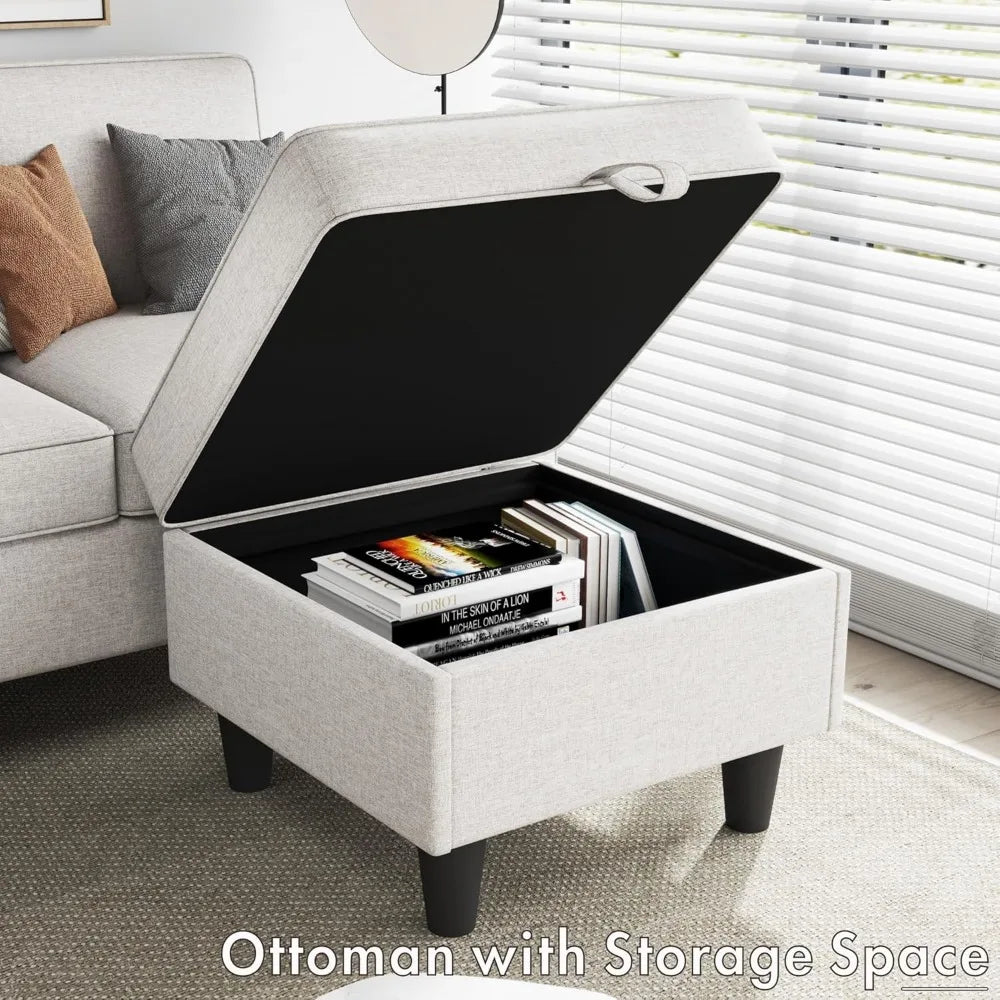 Ljustra Sectional Couch with Storage USB Charging for Living Room