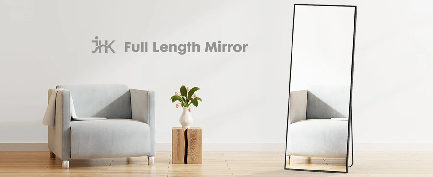 Ljustra 64x21 Full Body Wall Mirror Standing Hanging Leaning Aluminum Frame