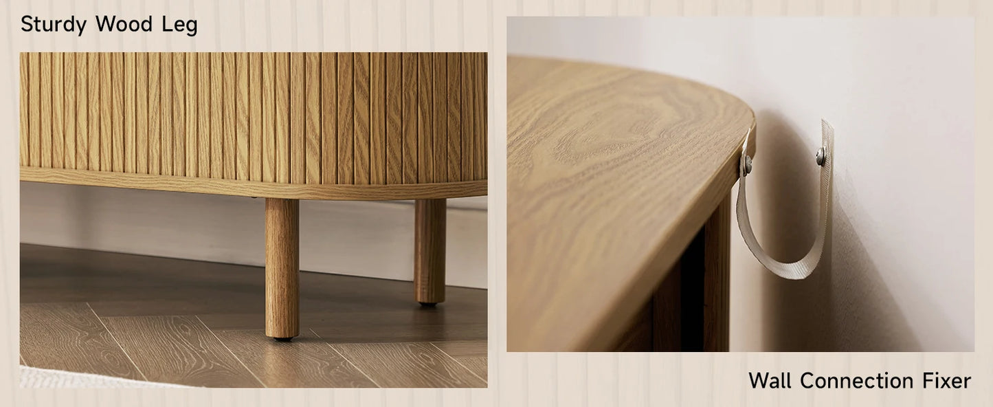 TV Stand with Power Outlet for TVs up to 70 Inch Adjustable Shelves