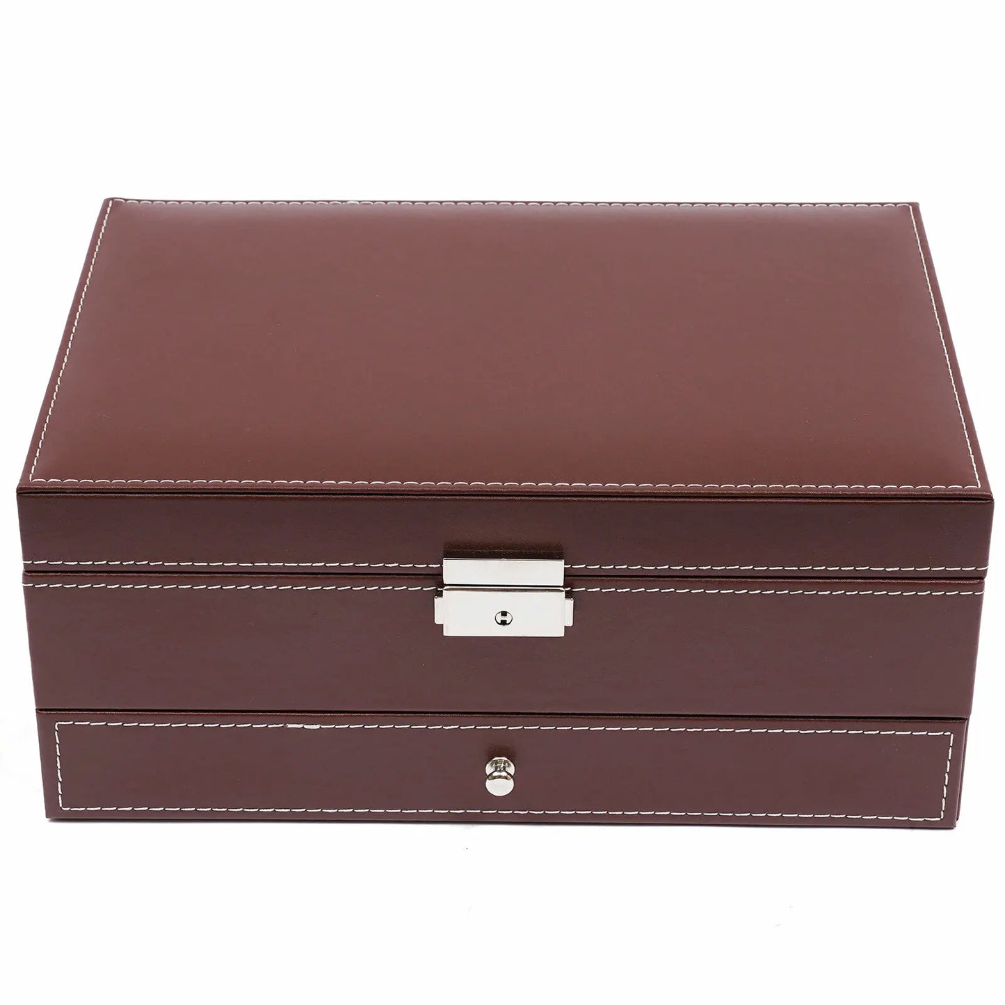 Ljustra Mens 12 Slots Watch Box Jewelry Organizer with Drawer Holder