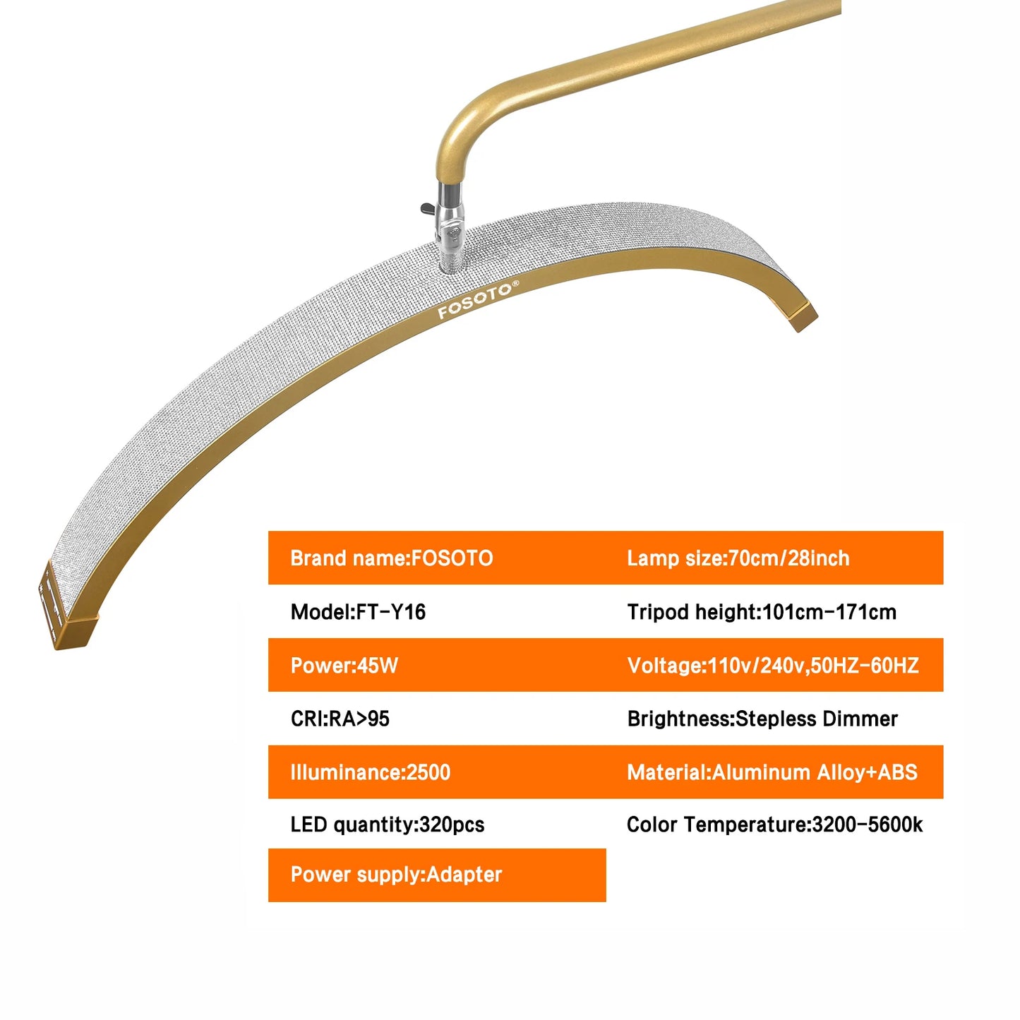 Fosoto Half-moon LED Video Light for Beauty Salon Tattoo Eyelash Work