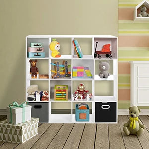 Ljustra 16 Cube Organizer Toy Storage Shelf Bookcase for Home and Office