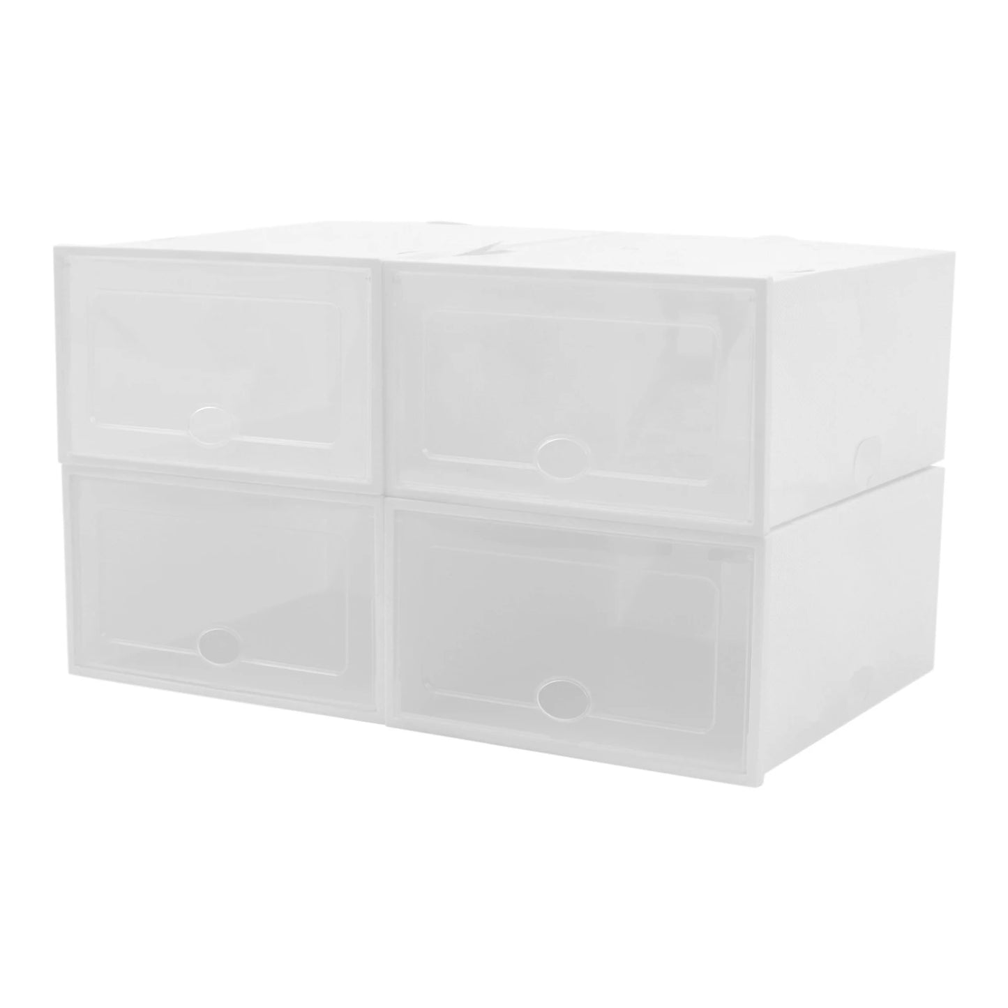 20pcs Stackable Transparent Shoe Organizer Storage Box Rack Case