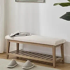 Ljustra Entryway Shoe Bench Upholstered Storage Ottoman Modern Design
