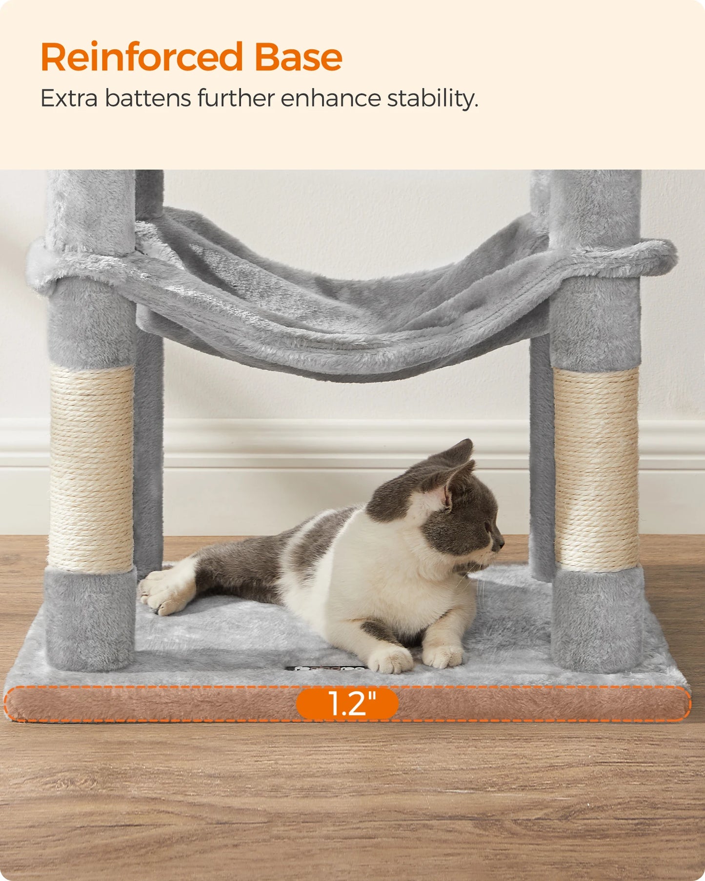 Ljustra 56 Inch Cat Tree Multi-Level Cat Condo with Scratching Posts