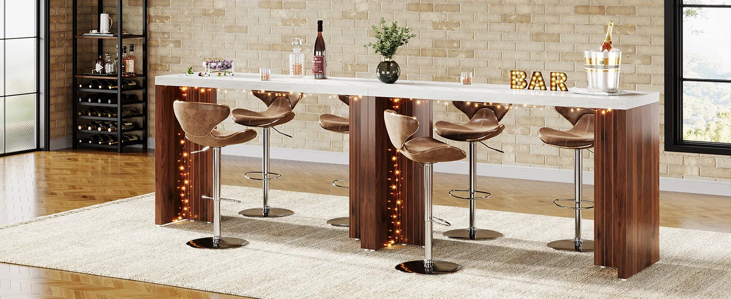 Tribesigns 55 Inch Bar Table Modern Mini Bar with Faux Marble Top