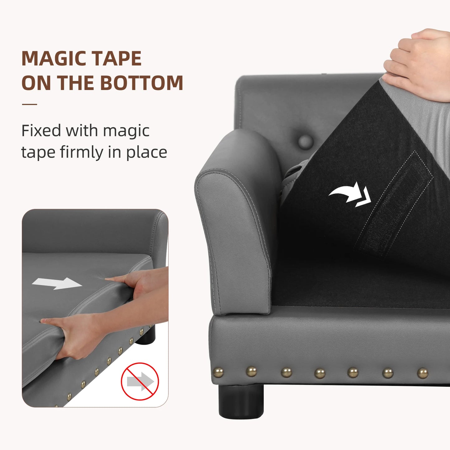 Elevated Dog Bed Sofa Mat Microfiber Leather Cover Large Pet Lounge Chair