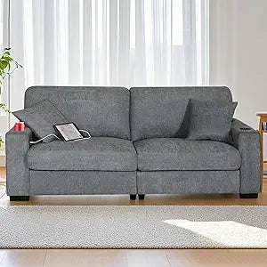 Ljustra 81 Inch Loveseat Sofa Couch USB Charging 2 Cup Holders Small Spaces