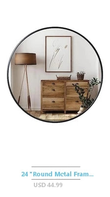 Rustic Wood Frame Wall Mirror 24x36 Handcrafted Wall Mounted Decor