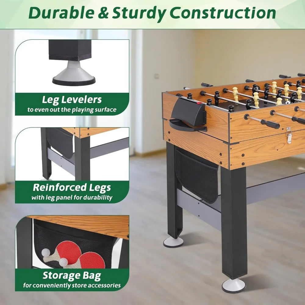 54 Inch 4 in 1 Multi Game Table Combo Games Table for Home Game Room