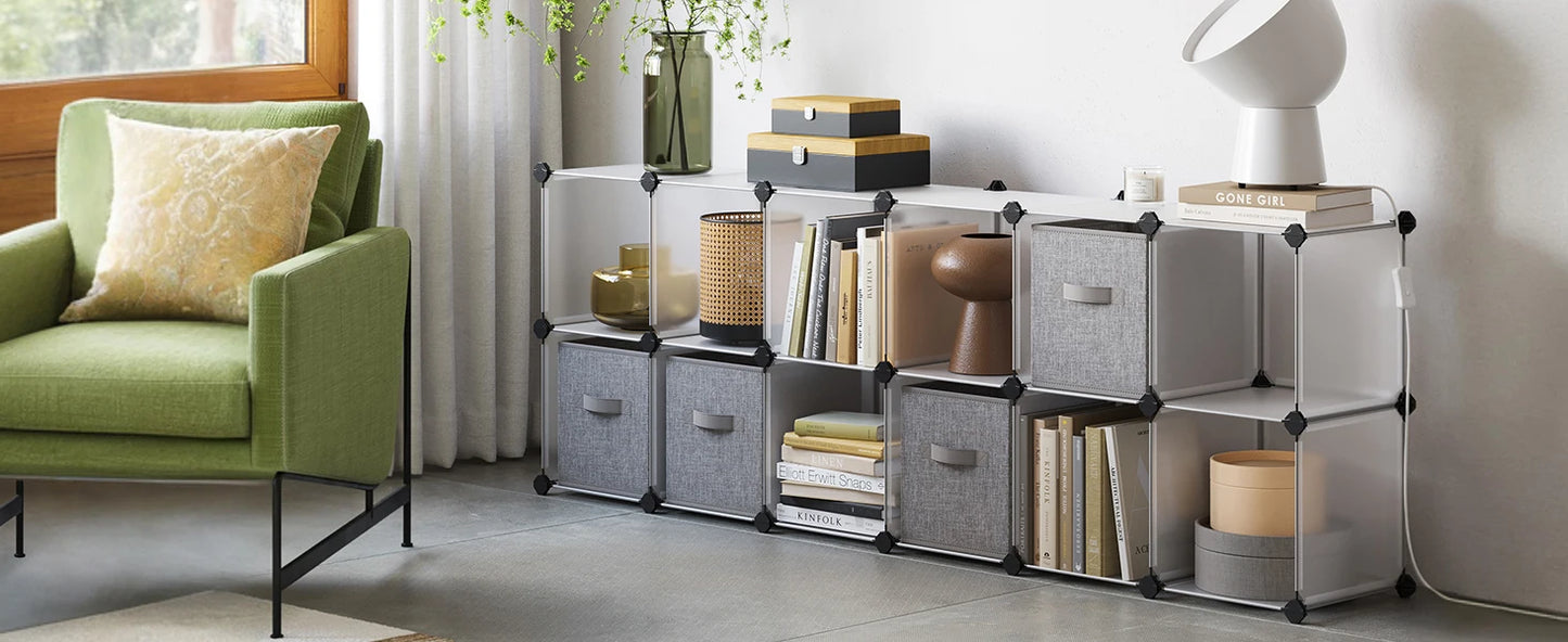 Ljustra Cube Storage Organizer Set of 16 Modular Plastic Book Shelf