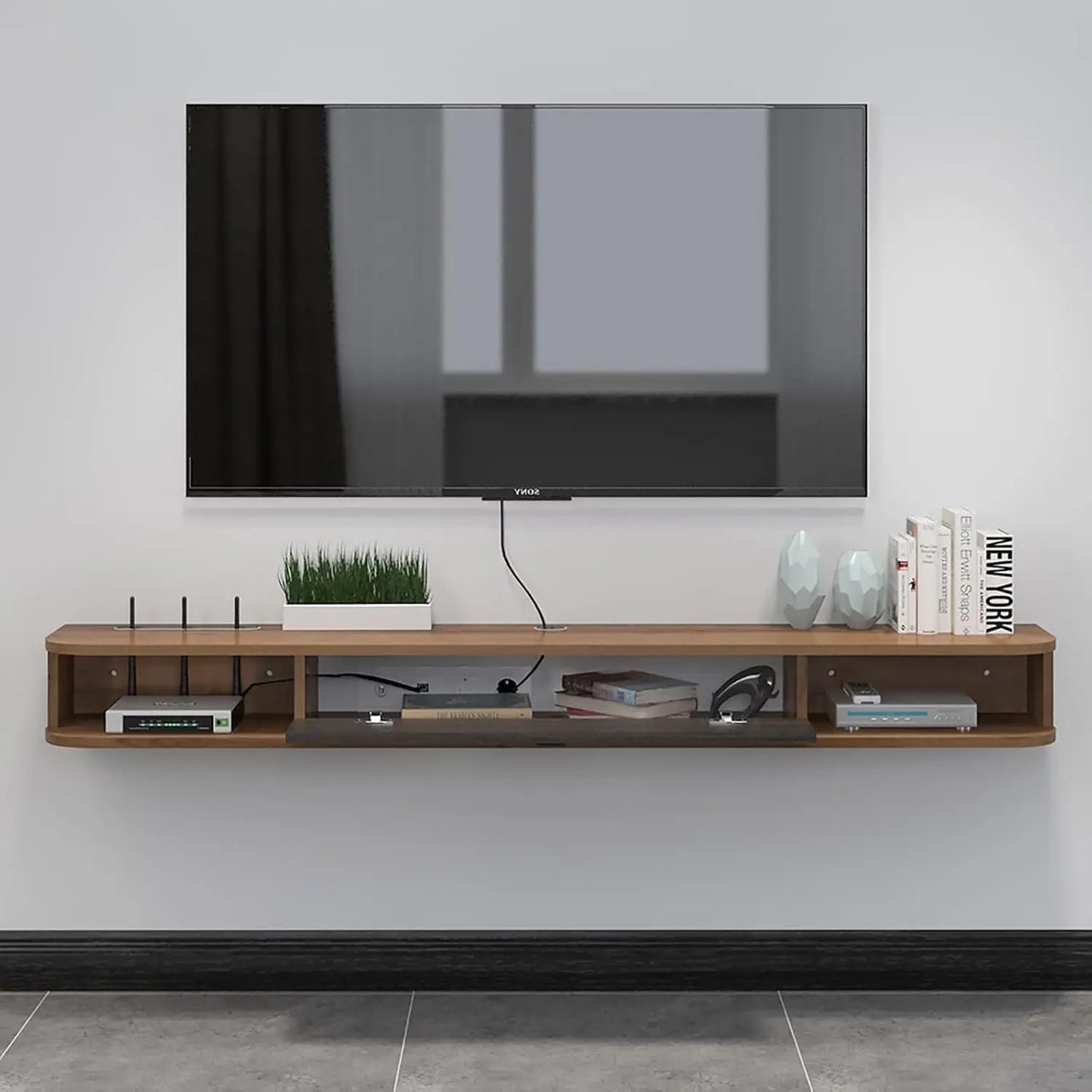 55 Inch Floating TV Stand Wall Mounted Media Console Shelf Living Room