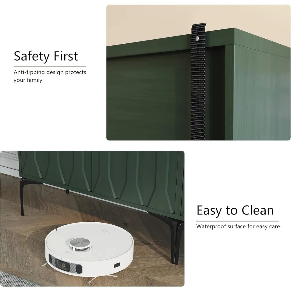 Accent Cabinet Buffet Storage 2 Doors Adjustable Shelf Modern Design