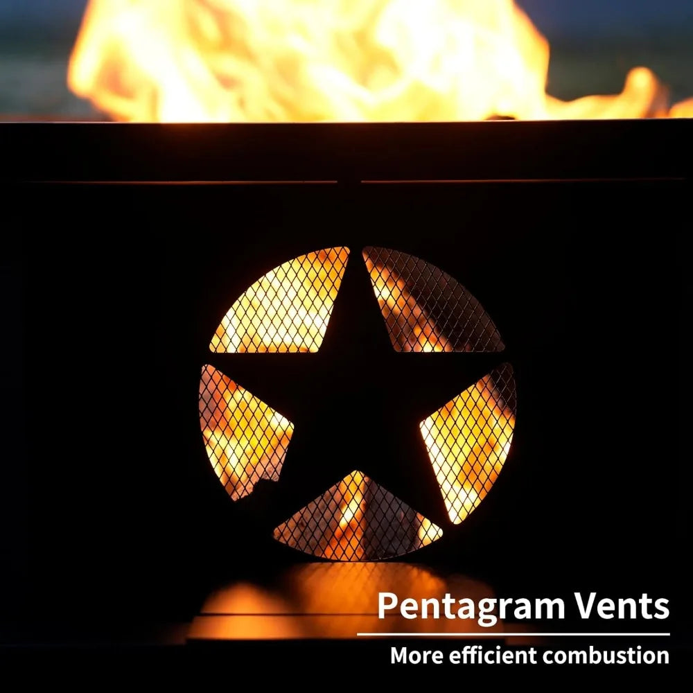 45 Inch Extra Large Outdoor Fire Pit Heavy Duty Octagonal Firepit