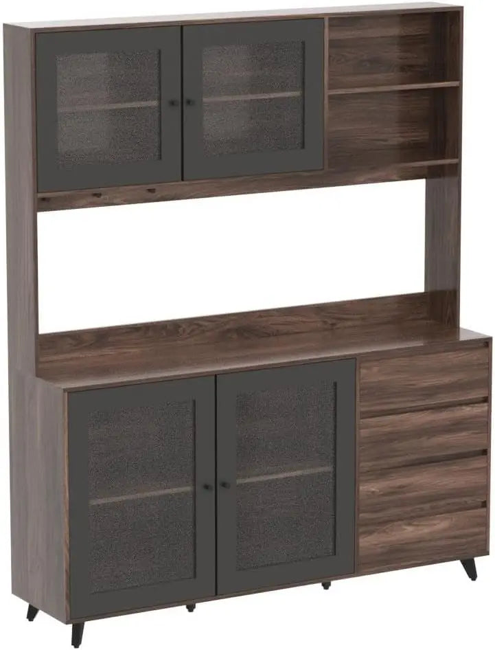 63 Inch Large Kitchen Hutch Cabinet Freestanding Pantry Storage Cupboard