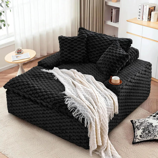 Ljustra Oversized Chaise Lounge Chair Comfy Corduroy Sofa Couch