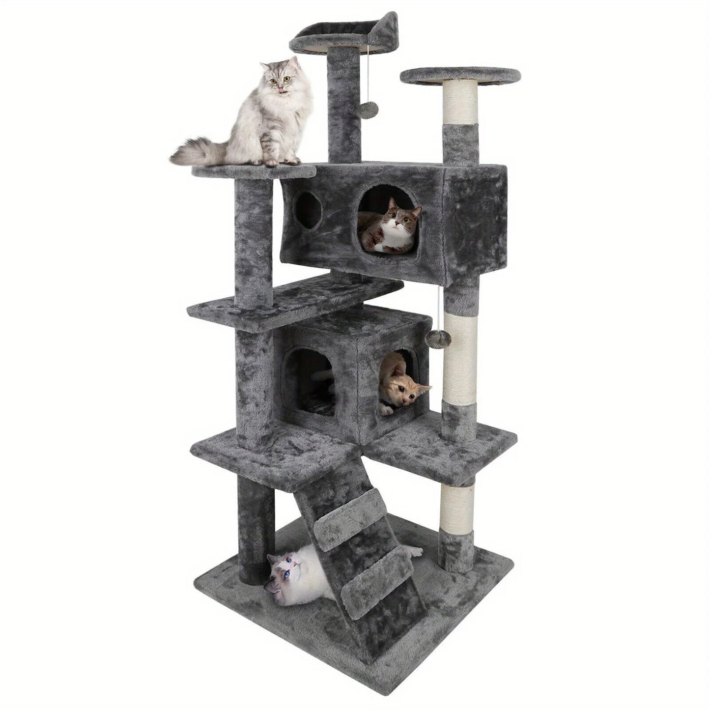 Cat Tree Tower Activity Center Playhouse for Small Medium Cats 53 Inch