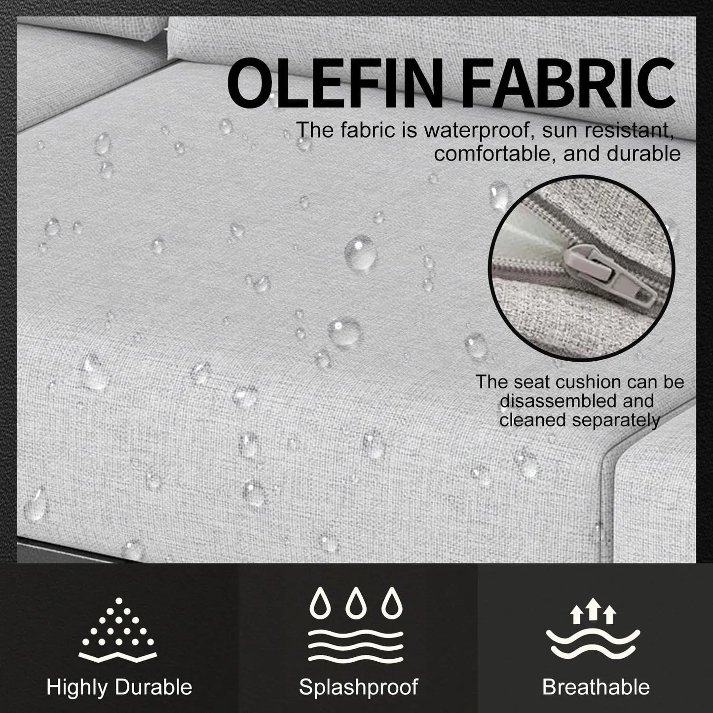 Aluminum Outdoor Sofa Modern Patio Furniture 4 Seats Sectional Set