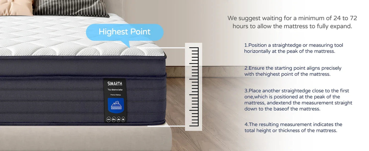 Ljustra King Size 12 Inch Memory Foam Hybrid Mattress Motion Isolation