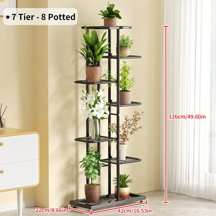 Ljustra Flower Stand Rack Metal Plant Holder Organizer for Home Garden