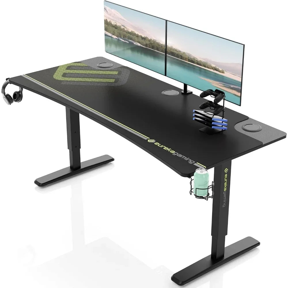 63 Inch Adjustable Computer Desk Gaming Desk Home Office Studio Table
